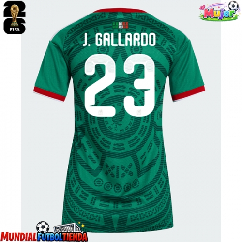 Camiseta México Jesus Gallardo #23 Primera Equipación Replica Mundial 2026 para mujer mangas cortas